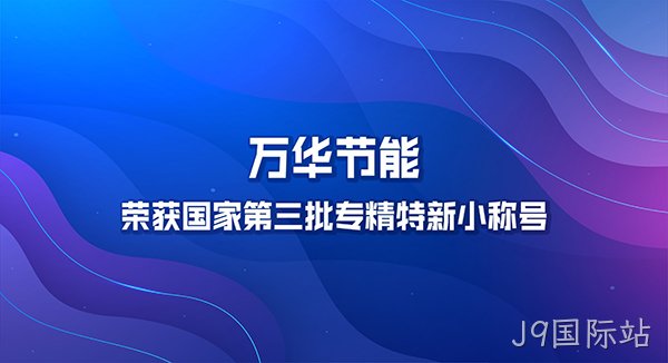 J9国际站荣获国家第三批专精特新小巨人称号